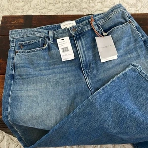 Lafayette 148 New York Faded Skyline High Waist Wide Leg Jeans Size 32 NWT - Imagen 1 de 5