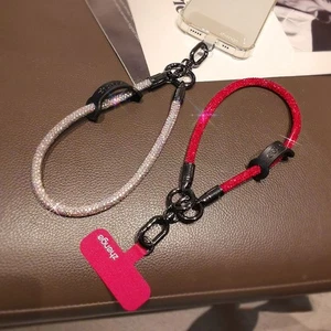 Diamond Phone Wrist Straps Nylon Keychain Pendant Mobile Phone Lanyard - Photo 1 sur 14