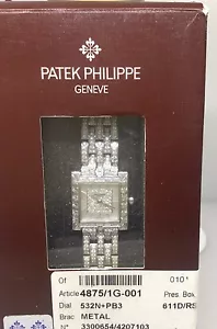 Patek Philippe Gondolo White Gold Pave Diamond Ladies Watch 4875/1G Box & Papers - Picture 1 of 10