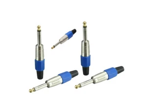 5pcs Mono 6.35mm Gold Plated Tip (1/4 Inch) Audio Sound Mic Jack Plug Connector - Picture 1 of 6