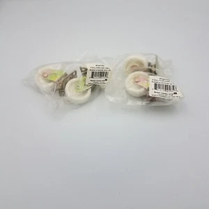Waxman 2-Pack Swivel Roller Furniture Caster 1-5/8 Plate- White Wheel Lot 2 pack - Picture 1 of 3