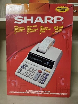 Sharp EL-1197P Electronic 12-Digit 2-Color Commercial Printing Calculator W Box - Image 1 of 4
