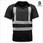 Hi Viz Vis High Visibility Polo T-Shirt Reflective Tape Safety Work Wear Top Tee