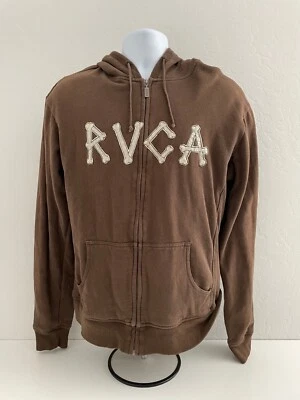RVCA Para Hombres Talla L Marrón Cremallera Completa Sudadera Pullover Huesos Y2k Patinador Foto 1 de 4