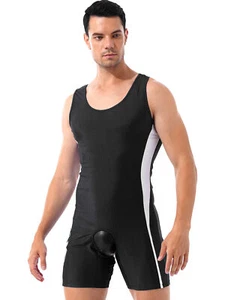 Mens Jumpsuit Open Butt Bodysuit Open Crotchless Leotard Sleeveless Underwear - Picture 1 of 27