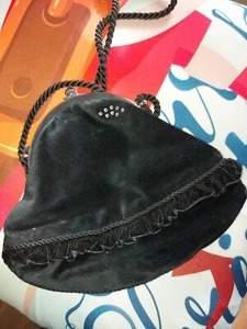 Abendtasche schwarz Stoff SAMT Täschchen Damen, TOP - Bild 1 von 6