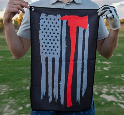 TRUEBIRDIE Firefighter Golf Towel - Thin Red Line Microfiber Golf Towel Christmas Gift