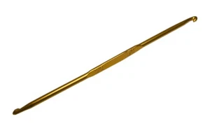 Häkelnadel Doppelhäkelnadel Aluminium ca. 13 cm Größe 3-5 gold (1017) - Bild 1 von 1