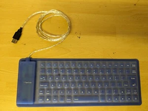 Flexible Silicone USB Keyboard, Foldable - for PC Laptop Notebook - Picture 1 of 3