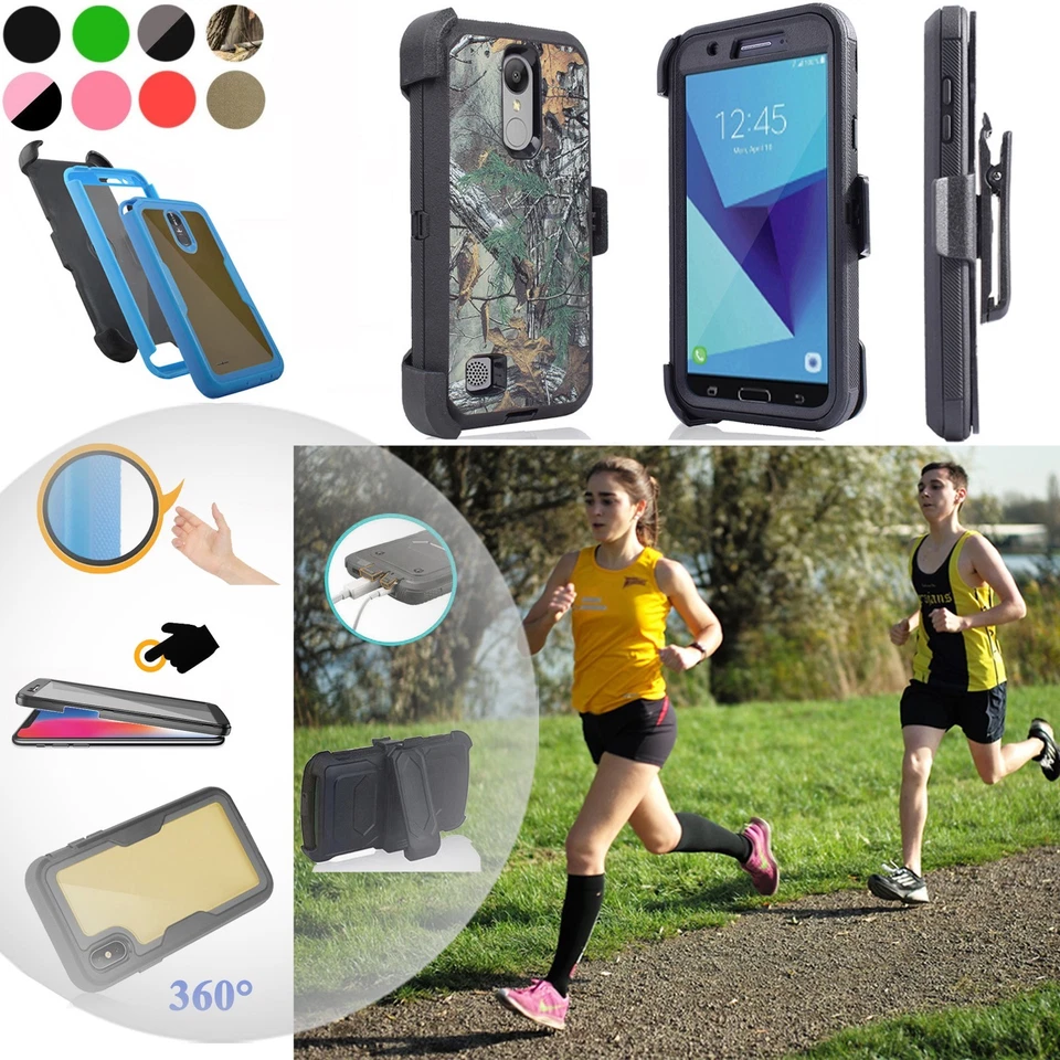 For LG Rebel 2 3 4 Aristo 2 3 Built in Screen Protector Belt Clip Holster Case - Image 1 of 1