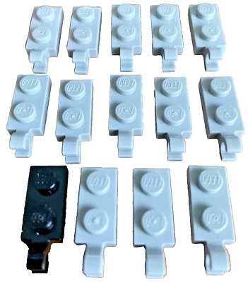 LEGO X14 Plates, 1X2 Modified With Front Open “O” Attachment #63868 Connector - Image 1 of 4