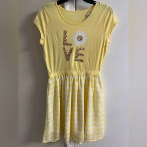 Children’s place girls Sz 16 casual yellow short sleeves dress sequins NWT - Picture 1 of 4