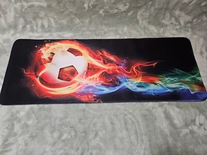 Gaming Mauspad Flammender Fußball Ball On Fire Futbol LARGE - Bild 1 von 4