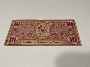 1930’s 10 Cent South Dairies Mickey Mouse Cones Dollar Coupon - Bild 1 von 6