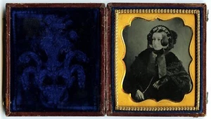 RETRATO FOTOGRÁFICO AMBROTIPO DE LA ERA CIVIL DE LA GUERRA CIVIL DE UNA MUJER - Imagen 1 de 2