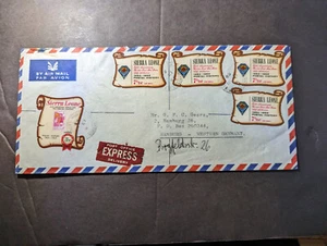 1969 Express Sierra Leone Airmail Cover Freetown to Hamburg West Germany - Picture 1 of 2