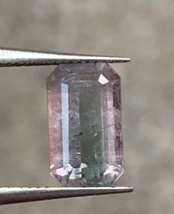 3.25 Ct Natural Bi-Tourmaline Emerald Cut Loose Gemstone @Afghanistan. - Picture 1 of 8