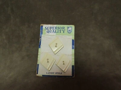 Lote de 3 botones Art Deco celuloide de calidad superior vintage de 1930 en tarjeta blanca Foto 1 de 3