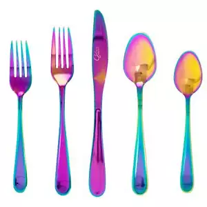 Gibson Home Stravidia 20 Piece Flatware set in Rainbow Stainless Steel - Picture 1 of 1