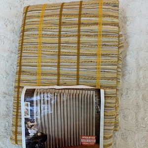 Vintage MCM Retro Goldgewebe Plissee Sichtschutz Aquarien Vorhänge Paar 50x63 Neu - Bild 1 von 7