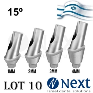 Set x10 Anatomisches Titan abgewinkeltes Abutment 15 Grad Winkel 1-4m mit Schraube - Bild 1 von 9