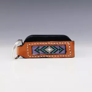 NATIVE AMERICAN NAVAJO BEADED KEY RING BY JOYCE DEVORE - Picture 1 of 5