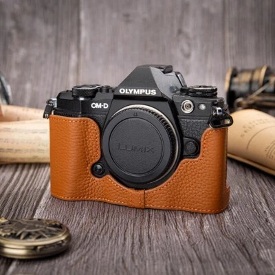 Funda bolsa de cuero real hecha a mano para Olympus OM-D EM5II E-M5II Foto 1 de 2