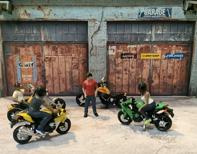 Handmade Diorama Gulf Racing Team Garage w/LED Lighting 1:64 Scale - Image 1 of 4