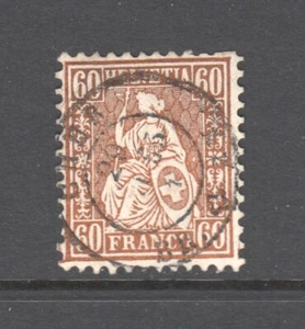 Switzerland ~ 1862 Sitting Helvetia - 60c bronze, Sc# 48 Used (A491) - Picture 1 of 2