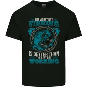 Worst Tag Fischen Besser Als Arbeit Kinder T-shirt Jungen Mädchen - Picture 1 of 3
