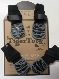 Tiger Toes Dog Booties Socks 4 Pair MEDIUM Stop Slips Prevent Licking READ READ! - Picture 1 of 6