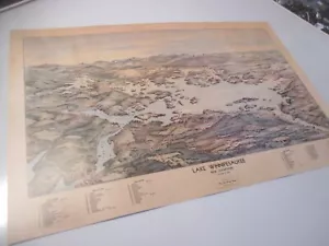 Mappe vintage ristampate lago Winnipesaukee nuovo di zecca isole New Hampshire dal 1898 origine - Foto 1 di 11