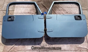 1997-2006 Oem Jeep Wrangler TJ Full Doors Gunmetal Pearl PQ7 1997 1998 1999 Blue - Picture 1 of 15