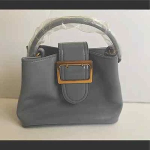 NUEVO SIN ETIQUETAS Mini Bolso Bandolera Cuero Sintético Azul Gris - Imagen 1 de 7