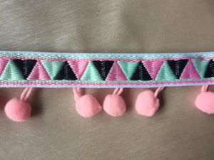 Pompomborte Bommelborte Inka rosa - Bild 1 von 1