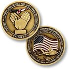 Air Force Widow Challenge Coin USAF "Blessed are those who mourn" Hands Flag Jet