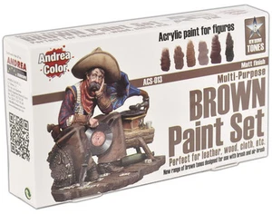Andrea Miniatures Brown Acrylic Paint Set 6 Bottles - Picture 1 of 1