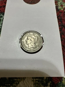 1866 III Cent Nickle In Xf Very Fine Condition Nice Coin - Picture 1 of 2