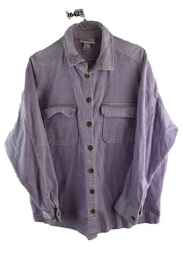 MONKI Purple Corduroy Long Sleeve Shirt size M Womens Cotton Casual Outdoors — 第 1/4 张图片