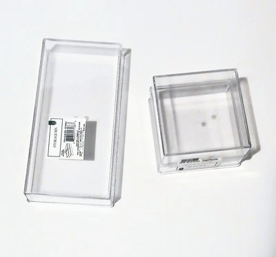 Set Of 3 Acrylic Storage Bin Organizer   Transparent  2- 4x4x1,   1 - 8x4x1  in - Image 1 of 4