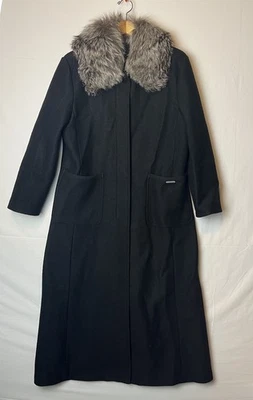 Vintage Geiger Sweater Long Cardigan True Fur Button Jacket Black Pure Wool 38 - Image 1 of 4