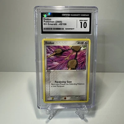 CGC 10 GEM MINT 2005 Pokemon EX Emerald Dodrio 45/106 Card Non Holo  - Image 1 of 2