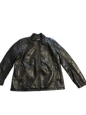 Rainforest RFT Mens Brown Slim-Fit Viscose/PU Leather Jacket XL - Image 1 of 4