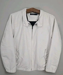 Chaqueta cortavientos para hombre Nautica talla L Harrington cremallera completa forrada crema - Imagen 1 de 19