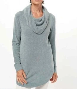 NWT Barefoot Dreams CozyChic Ultra Lite Cowl Neck Pullover Faded Jade Mint Green - Picture 1 of 6