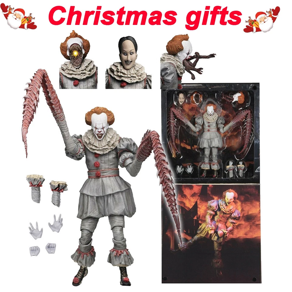 Figura de acción IT Ultimate Pennywise The Dancing Clown 2017 7" escala 1:12 NECA Foto 1 de 4