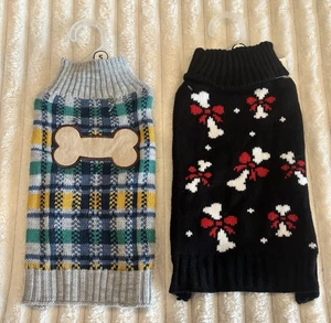 Suéteres cálidos para perros-talla pequeña-14-17"-1 Navidad/Vacaciones-1 para calor (a cuadros) NUEVO - Imagen 1 de 10