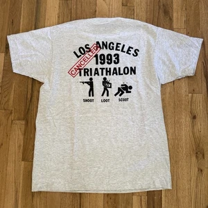 1992/93 LA Riots Shoot Loot Scoot Vintage Años 90 Rap Camiseta Rodney King NWA L/xl - Imagen 1 de 3