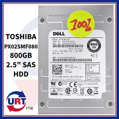 TOSHIBA PX02SMF080 800GB 2.5" SAS HDD #141790# - Image 1 of 3