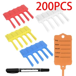 Car Key Tags Multi Purpose Self Tie To Identify Your Vehicles Yellow Fob Tab - Picture 1 of 22